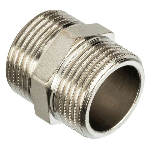Ниппель никелированный из латуни S1/2″Mx1/2″M Vieir SHN33