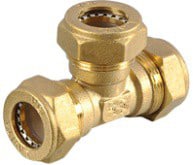 Тройник латунный для гофрированной трубы 15x15x15 Vieir VP151515