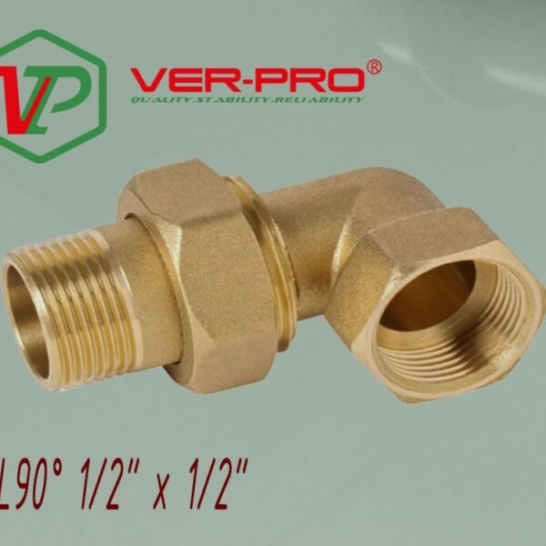 Уголок с американкой в/н из латуни 1/2″Fx1/2″M Vieir HJL33