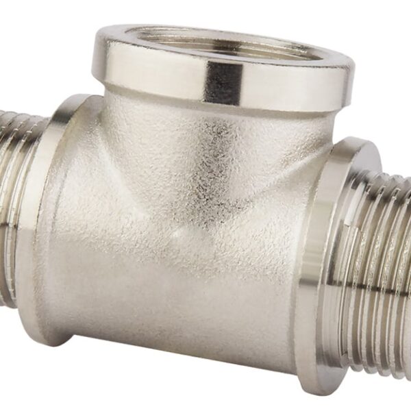 Тройник н/в/н никелированный из латуни 1/2″Mx1/2″Fx1/2″M Vieir THFHN333