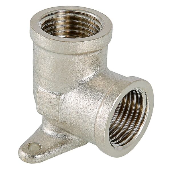 Уголок с креплением из латуни 1/2″Fx1/2″F в/в никелированный Vieir LFN03