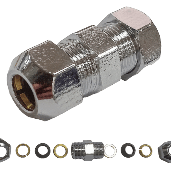 Патрубок из латуни 10х10 ц/ц PV19 цвет хром от бренда Vieir