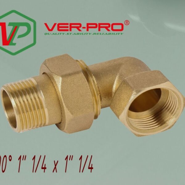 Уголок с американкой в/н из латуни 1*1/4″Fx1*1/4″M Vieir HJL66