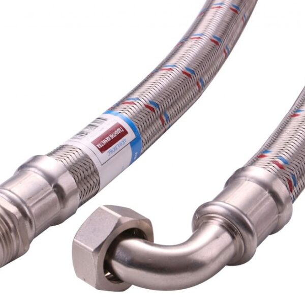 Гибкая подводка для воды угловая ГИГАНТ 1″ 60 см гайка-штуцер Vieir BZLW60