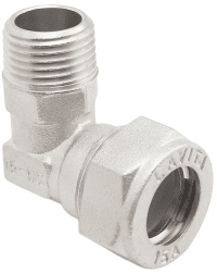 Уголок для гофрированной трубы 20х1/2 с наружной резьбой Ver-Pro VPLM203-N