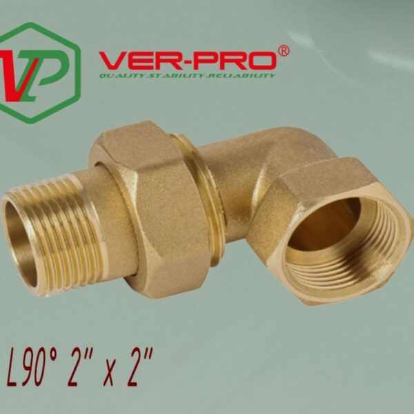 Уголок с американкой в/н из латуни 2″Fx2″M Vieir HJL88