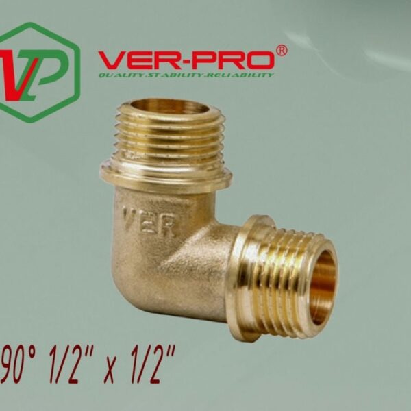 Уголок латунный с наружной резьбой 1/2″Mx1/2″M Vieir LHH33