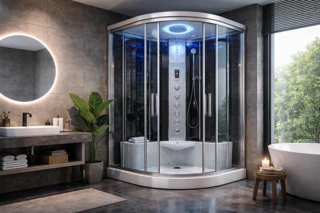 Душевая кабина с гидромассажем — современное сантехническое оборудование для ванной комнаты