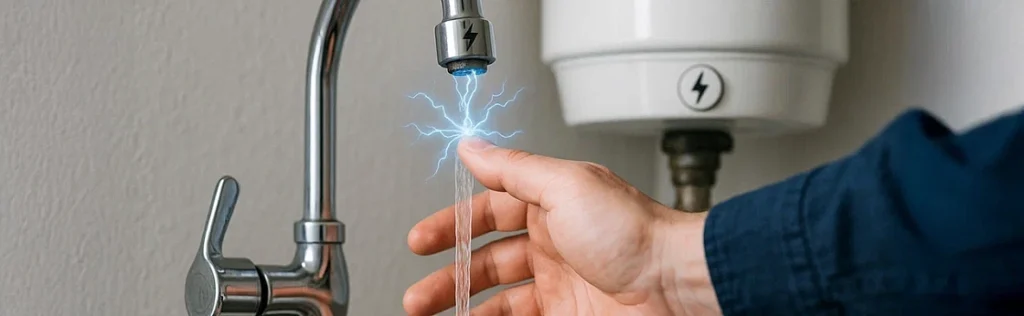 вода в кране бьет током