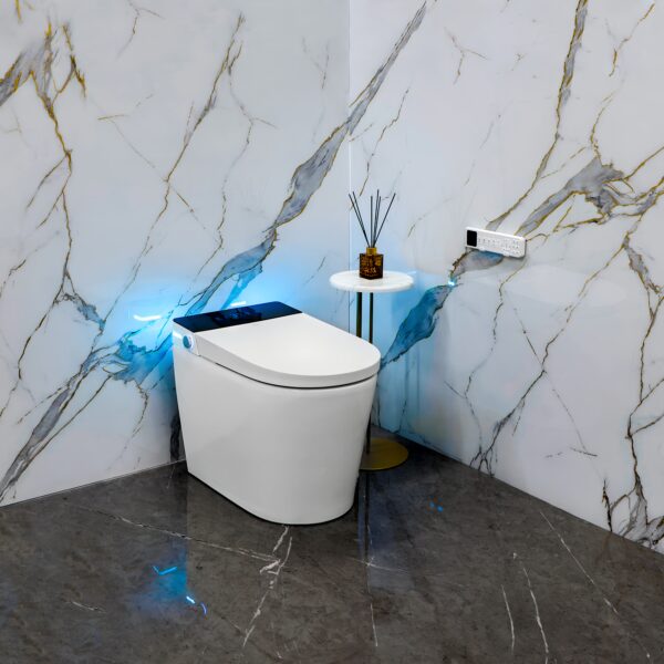 Умный смарт унитаз Hatico Pro FlushBot Напольный Белый (Чёрное стекло) (1 Бачок)