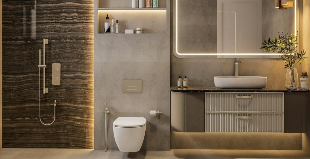 дизайн интерьера ванной комнаты тренд 2026