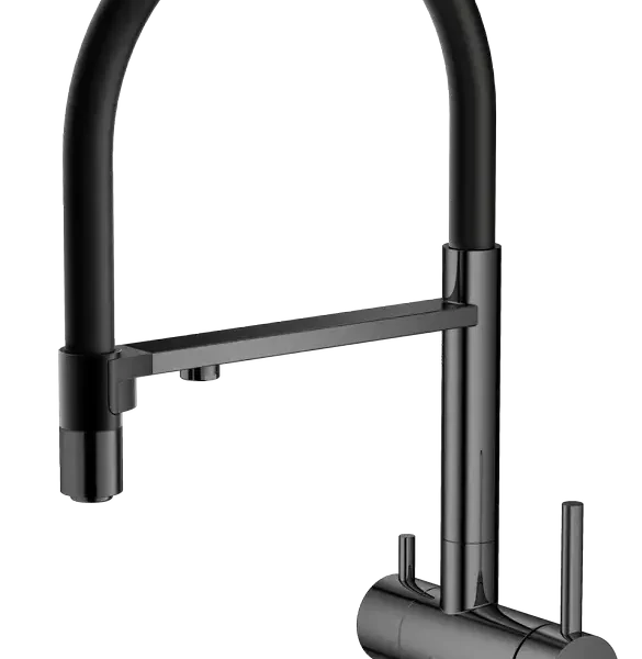 Смеситель для кухни  KITCHEN-C с гибким изливом - Оружейная сталь