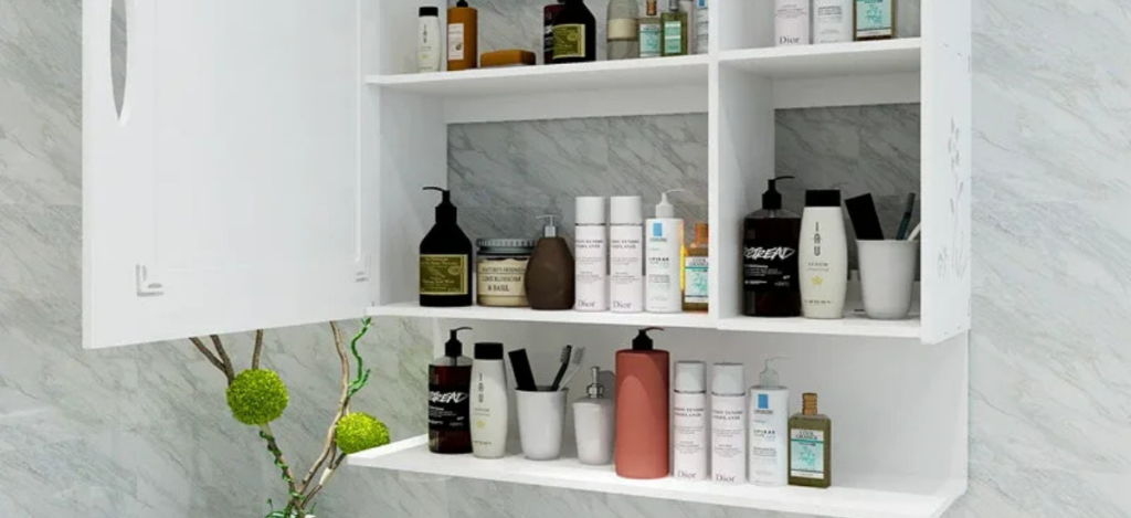 подвесной шкафчик и полка в ванной