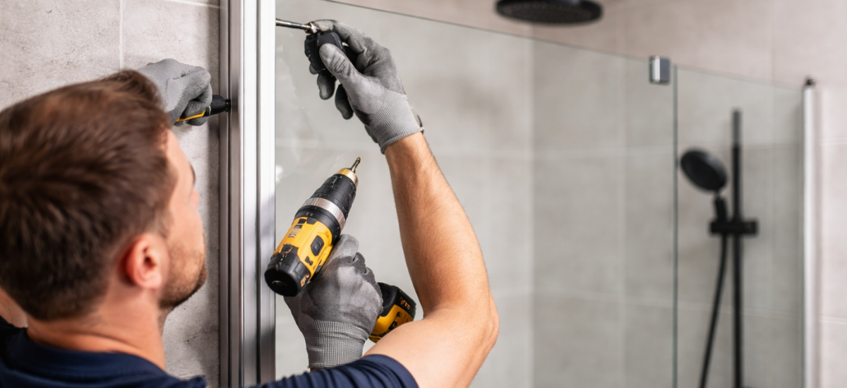 Установка душевой двери в ванной комнате своими руками